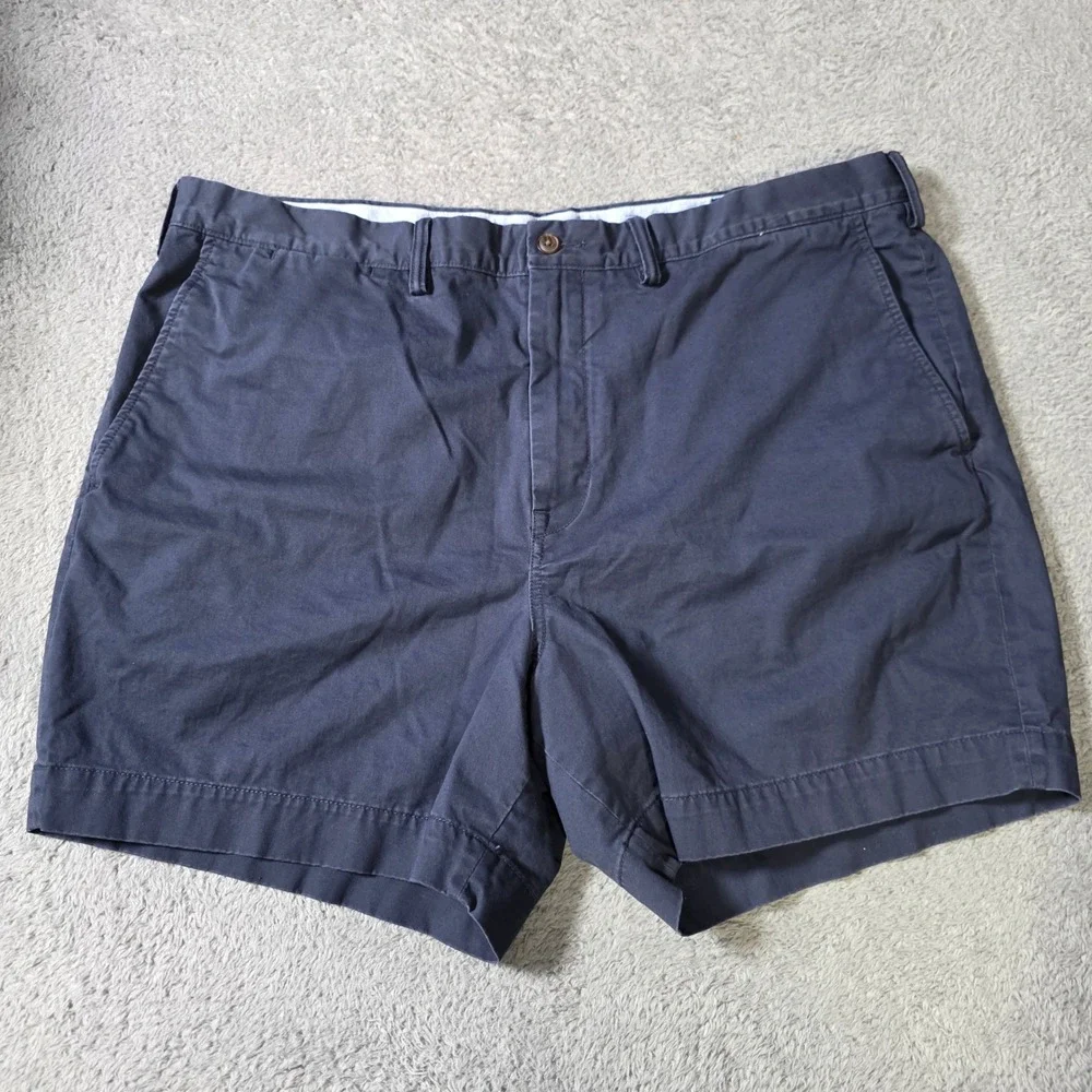 Polo Ralph Lauren Mens 40 Classic Fit 6 Shorts Navy Blue Stretch Chino Pony Logo